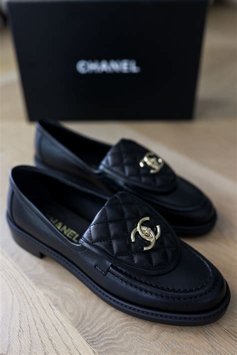 chanel loafers turnlock|chanel black and white loafers.